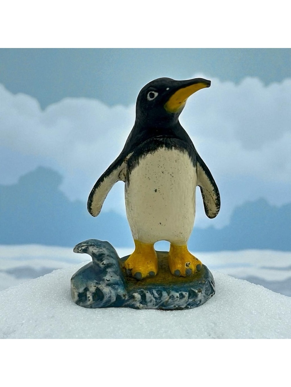 Cast Iron Penguin Bottle Opener Hand Painted Barware Vintage Style